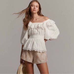 Maeve Peplum Eyelet Blouse